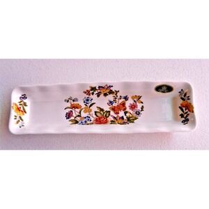 Vintage Aynsley Cottage Garden Pen Tray Butterfly Bone China England Vanity Dish